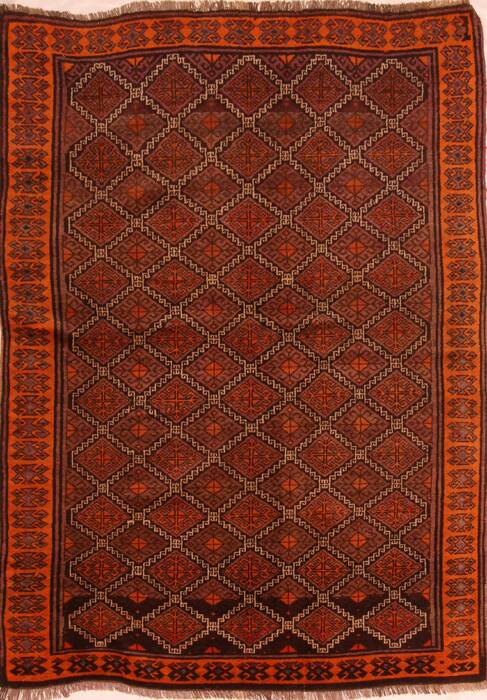 Baluch Orange Hand Knotted 410 X 70  Area Rug 100-27841 Image 0