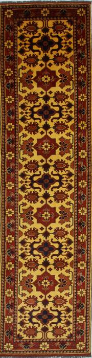 Turkman Brown Runner Hand Knotted 28 X 105  Area Rug 250-27843 Image 0