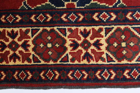 Kazak Red Runner Hand Knotted 27 X 105  Area Rug 250-27848 Image 2