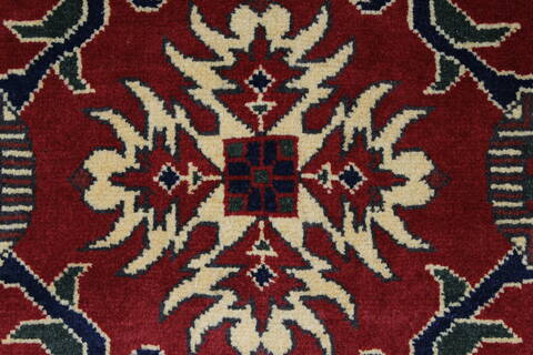 Kazak Red Runner Hand Knotted 27 X 105  Area Rug 250-27848 Image 3