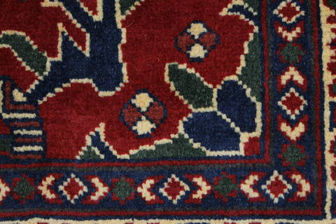 Kazak Red Runner Hand Knotted 27 X 105  Area Rug 250-27848 Image 7