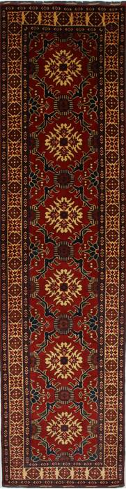 Kazak Red Runner Hand Knotted 27 X 105  Area Rug 250-27848 Image 0