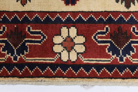 Kazak Beige Runner Hand Knotted 29 X 910  Area Rug 250-27849 Image 2