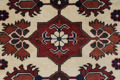 Kazak Beige Runner Hand Knotted 29 X 910  Area Rug 250-27849 Image 4