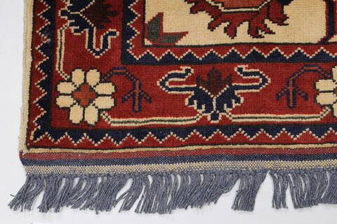 Kazak Beige Runner Hand Knotted 29 X 910  Area Rug 250-27849 Image 5
