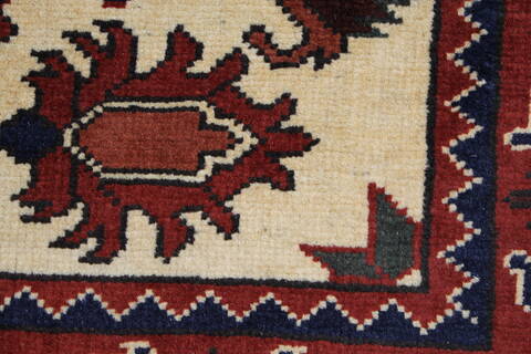 Kazak Beige Runner Hand Knotted 29 X 910  Area Rug 250-27849 Image 7