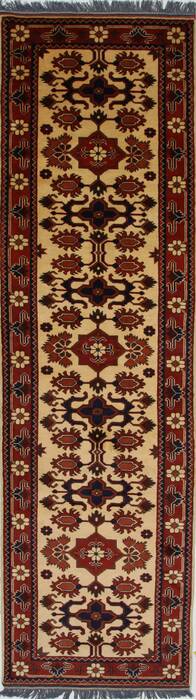 Kazak Beige Runner Hand Knotted 29 X 910  Area Rug 250-27849 Image 0