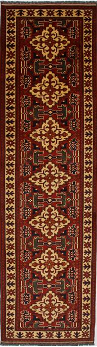 Turkman Beige Runner Hand Knotted 28 X 95  Area Rug 250-27852 Image 0