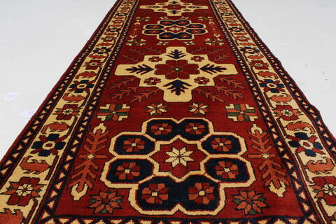 Turkman Blue Runner Hand Knotted 210 X 88  Area Rug 250-27853 Image 2