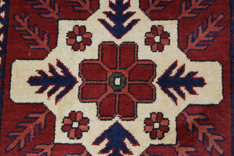 Turkman Blue Runner Hand Knotted 210 X 88  Area Rug 250-27853 Image 4