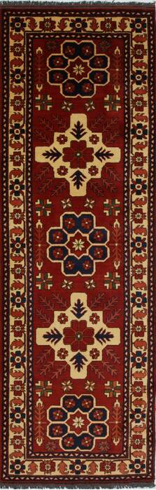 Turkman Blue Runner Hand Knotted 210 X 88  Area Rug 250-27853 Image 0