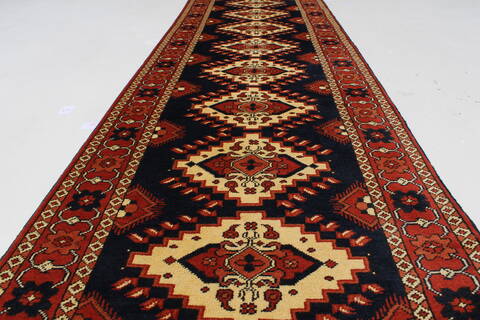 Turkman Beige Runner Hand Knotted 28 X 102  Area Rug 250-27855 Image 3