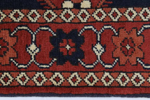 Turkman Beige Runner Hand Knotted 28 X 102  Area Rug 250-27855 Image 4