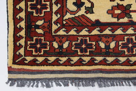 Turkman Brown Runner Hand Knotted 210 X 104  Area Rug 250-27864 Image 2