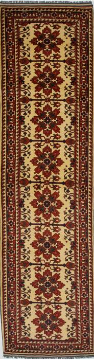 Turkman Brown Runner Hand Knotted 210 X 104  Area Rug 250-27864 Image 0