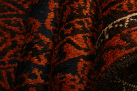 Baluch Orange Hand Knotted 311 X 62  Area Rug 100-27905 Image 2