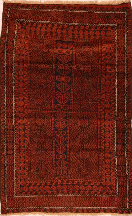 Baluch Orange Hand Knotted 311 X 62  Area Rug 100-27905 Image 0