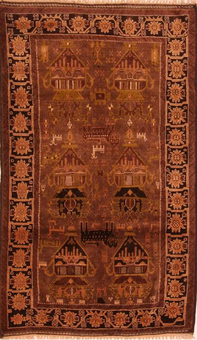 Baluch Brown Hand Knotted 34 X 64  Area Rug 100-27908 Image 0