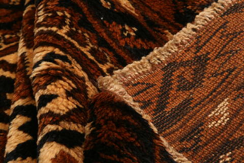 Baluch Beige Hand Knotted 76 X 90  Area Rug 100-27936 Image 2