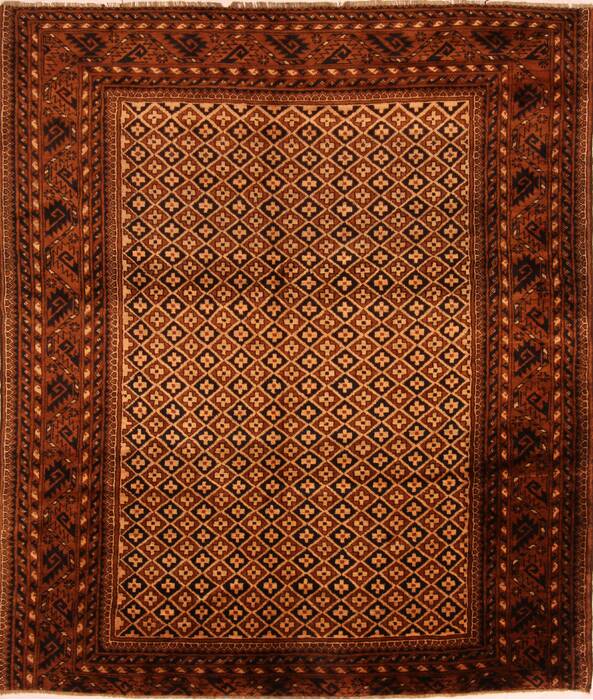 Baluch Beige Hand Knotted 76 X 90  Area Rug 100-27936 Image 0