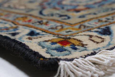 Kashan Blue Hand Knotted 88 X 142  Area Rug 100-27948 Image 13