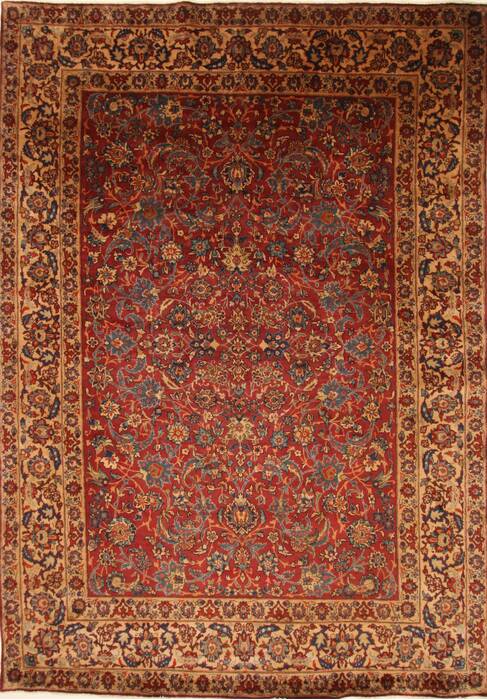 Yazd Blue Hand Knotted 81 X 114  Area Rug 100-27949 Image 0