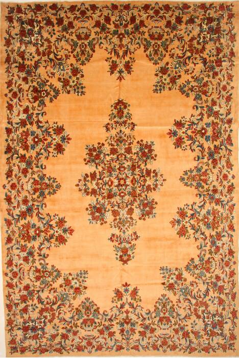Kerman Cream Hand Knotted 100 X 149  Area Rug 100-27979 Image 0