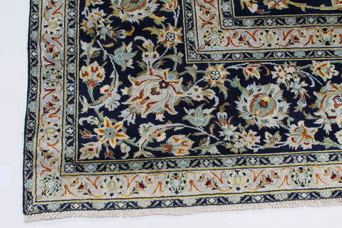 Kashan Beige Hand Knotted 103 X 137  Area Rug 100-27985 Image 10