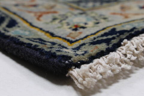 Kashan Beige Hand Knotted 103 X 137  Area Rug 100-27985 Image 11