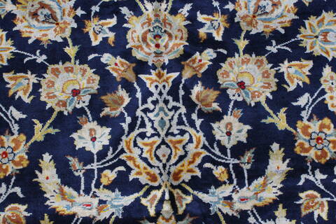 Kashan Beige Hand Knotted 103 X 137  Area Rug 100-27985 Image 12