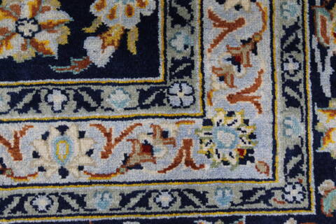 Kashan Beige Hand Knotted 103 X 137  Area Rug 100-27985 Image 14
