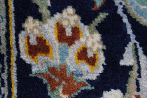 Kashan Beige Hand Knotted 103 X 137  Area Rug 100-27985 Image 1