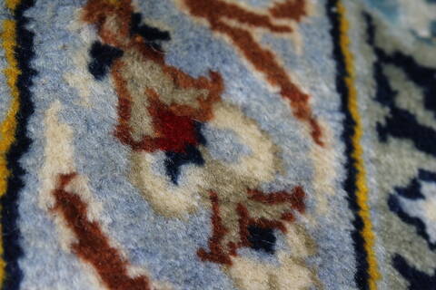 Kashan Beige Hand Knotted 103 X 137  Area Rug 100-27985 Image 2