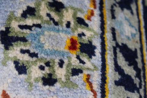 Kashan Beige Hand Knotted 103 X 137  Area Rug 100-27985 Image 3