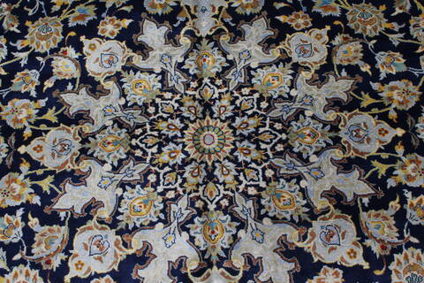 Kashan Beige Hand Knotted 103 X 137  Area Rug 100-27985 Image 9