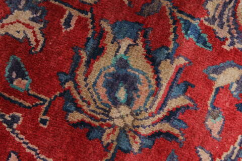 Sarouk Beige Hand Knotted 99 X 130  Area Rug 100-27987 Image 11