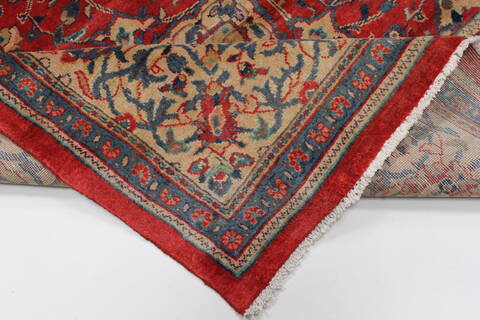 Sarouk Beige Hand Knotted 99 X 130  Area Rug 100-27987 Image 4