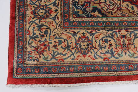 Sarouk Beige Hand Knotted 99 X 130  Area Rug 100-27987 Image 9