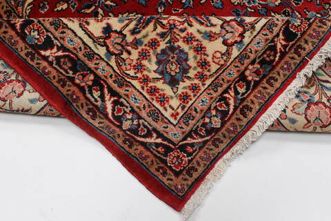 Hamedan Red Hand Knotted 107 X 136  Area Rug 100-27993 Image 1
