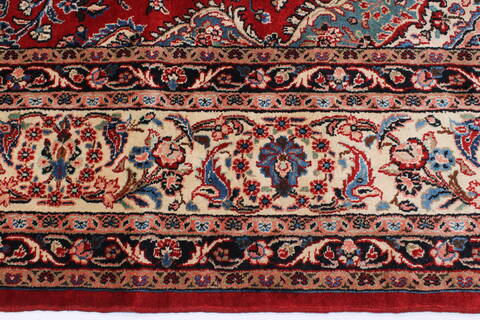 Hamedan Red Hand Knotted 107 X 136  Area Rug 100-27993 Image 4