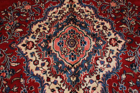 Hamedan Red Hand Knotted 107 X 136  Area Rug 100-27993 Image 5