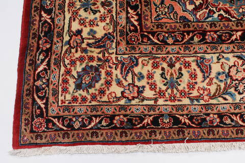 Hamedan Red Hand Knotted 107 X 136  Area Rug 100-27993 Image 6