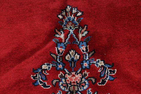 Hamedan Red Hand Knotted 107 X 136  Area Rug 100-27993 Image 8