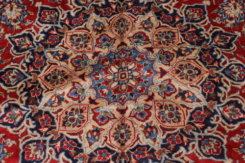 Isfahan Red Hand Knotted 101 X 136  Area Rug 100-27996 Image 7