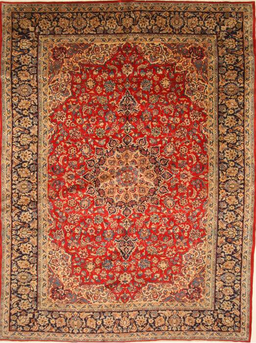 Isfahan Red Hand Knotted 101 X 136  Area Rug 100-27996 Image 0