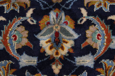 Kashan Beige Hand Knotted 100 X 131  Area Rug 100-28007 Image 11