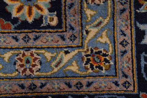Kashan Beige Hand Knotted 100 X 131  Area Rug 100-28007 Image 12