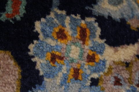 Kashan Beige Hand Knotted 100 X 131  Area Rug 100-28007 Image 13