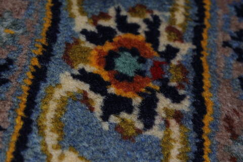 Kashan Beige Hand Knotted 100 X 131  Area Rug 100-28007 Image 1