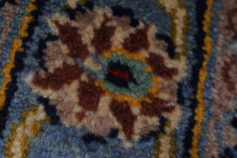 Kashan Beige Hand Knotted 100 X 131  Area Rug 100-28007 Image 2